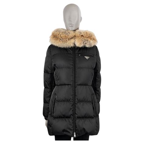 prada down jacket with fur collar|Prada sleeveless puffer jacket.